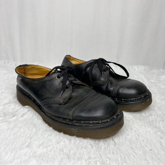 DR. MARTENS / 8266 vintage black oxford lace up cap toe platform shoes / 6 main image 5